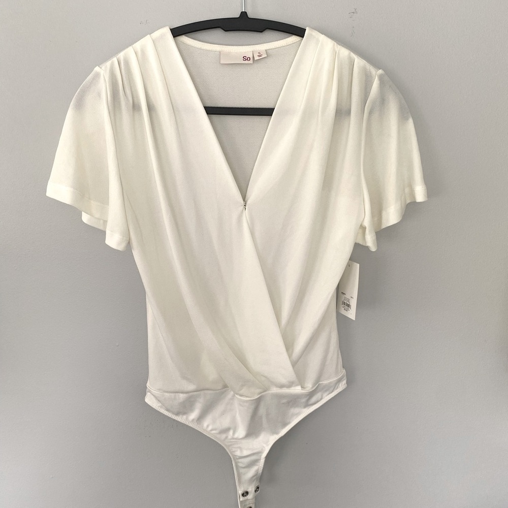 SO Women's Cream Wrap Bodysuit